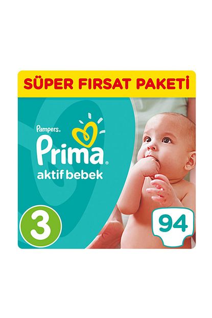 prima bebek bezi aktif bebek 3 beden midi super firsat paketi 108 adet fiyati yorumlari trendyol