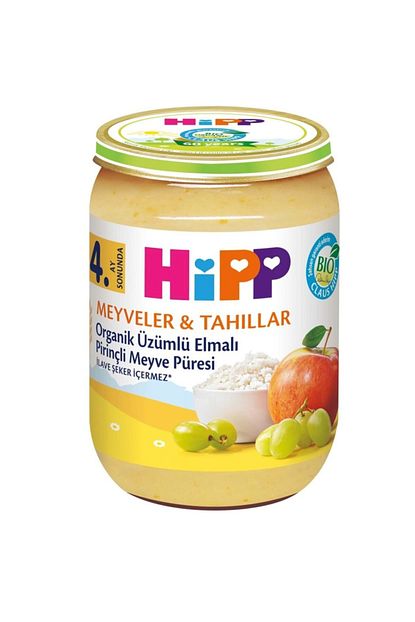 Hipp Kavanoz Organik Uzumlu Elmali Pirincli Meyve Puresi 190 Gr Trendyol