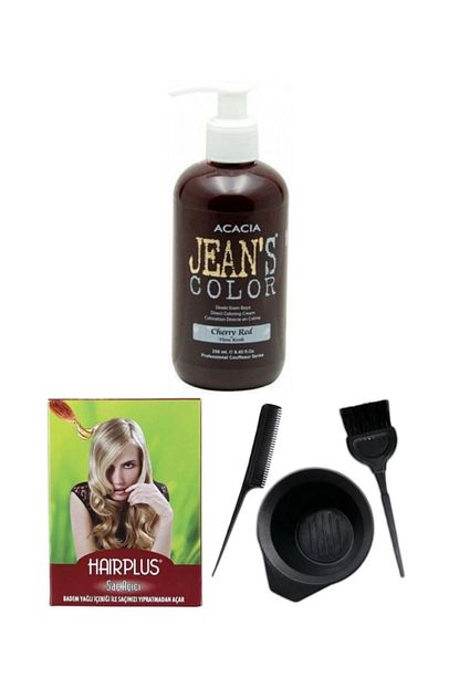 Acacia Sac Boyasi Visne Kizili 250ml Sac Acici Ve Fluweel Sac Boya Kabi Seti Trendyol