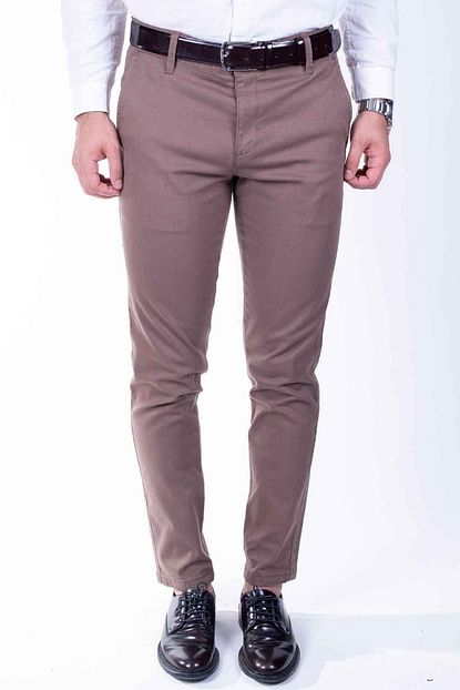 Zenet Jeans Erkek Vizon Renk Chino Pantolon Trendyol