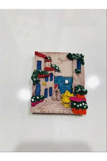 Kardesler Boncuk Hediyelik Esya Polyester Miknatisli Buz Dolabi Susu Magnet Deniz Manzarasi Trendyol