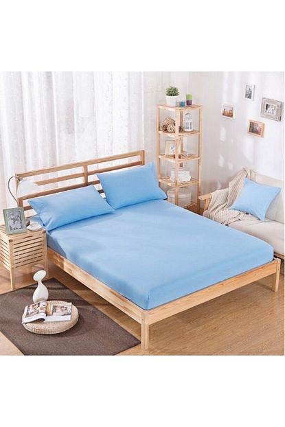 Mateks Kumas Lastikli Carsaf Takimi Mavi 120x200 Trendyol