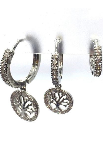 Kuppeli Accessories 3 Lu Hayat Agaci Luks Zirkon Tasli Celik Shakira Kupe Trendyol