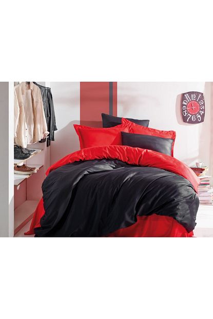 Maxhomen Unisex Kirmizi Siyah Tek Kisilik Nevresim Takimi Trendyol