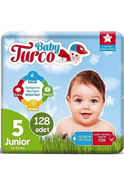 Baby Turco 5 Numara Bebek Bezi 12 25 Kg Junior 128 Adet 5 Numara Bebek Bezi 12 25 Kg Junior 128 Adet Trendyol