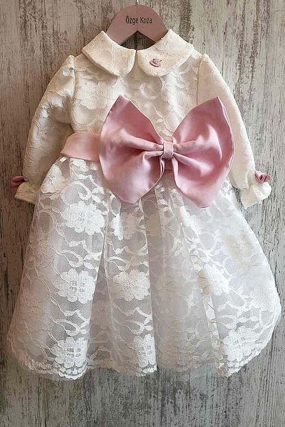 Mialoveis Kiz Bebek Beyaz Dantelli Elbise Trendyol