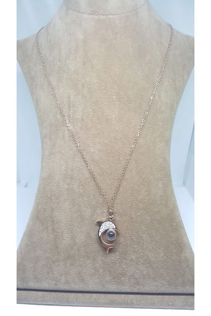 Azra Collection Kadin Swarovski Tasli 100 Dilde Seni Seviyorum Yazili Celik Kolye Trendyol