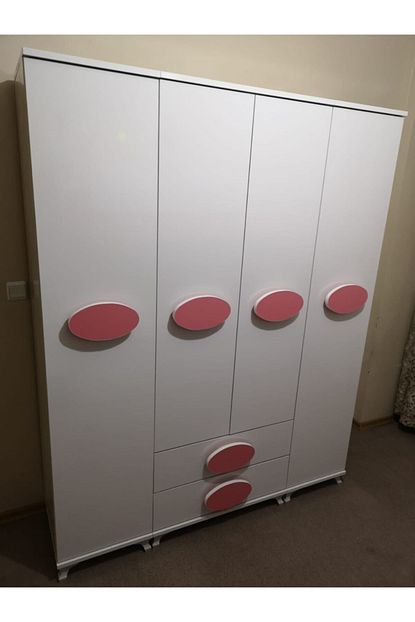 Turem Mobilya Oval Kulplu 4 Kapili Gardrop Tamami Mdf Trendyol
