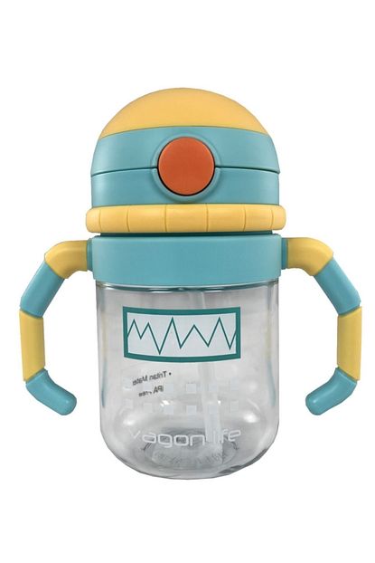 Kustar Mavi Sari Robot Kollu 380ml Bpa Icermez Tritan Kirilmaz Bebek Matarasi Suluk Biberon Trendyol
