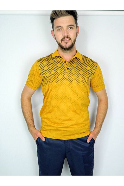 Nayki Erkek Sari Polo Yaka T Shirt Trendyol