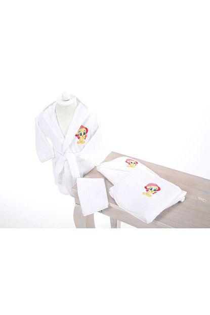 Ozdilek Unisex Bebek Beyaz Tweety Lisansli Bornoz Seti Trendyol