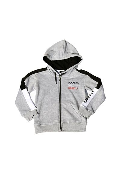 Nanica Erkek Cocuk Gri Kapsonlu Fermuarli Sweatshirt Trendyol