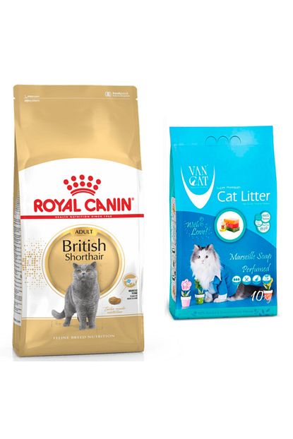 Royal Canin Yetiskin British Shorthair Kedi Mamasi 4 Kg Vancat Marsilya Sabunlu Bentonit Kedi Kumu 10 Lt Trendyol