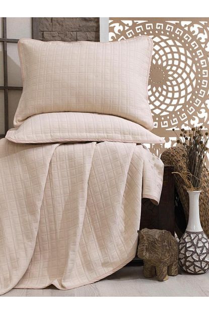 Evim Bej Homechic Premium Pamuklu Cift Kisilik Yatak Ortusu Trendyol