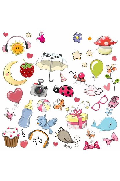 Kt Decor Dogum Gunu Partisi Baby Shower Mega Set Cocuk Odasi Duvar Cikartmalari Trendyol