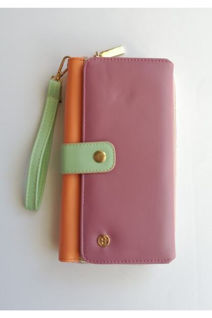 Ollbag 3 Renkli Cuzdan Fusya Turuncu Yesil Trendyol