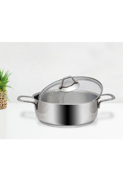 Gulsan Mega Inox 26 Cm Basik Celik Tencere Cam Kapakli Trendyol