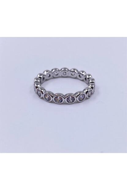 Bellezza By H Kadin Italyan Celik Platin Rengi Daire Montur Tam Tur Yuzuk Trendyol