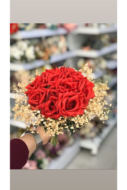 Almila Gelin Cicegi Dogal Soklanmis Ve Yapay Cicek Kirmizi Gul Damat Yaka Cicegi Trendyol