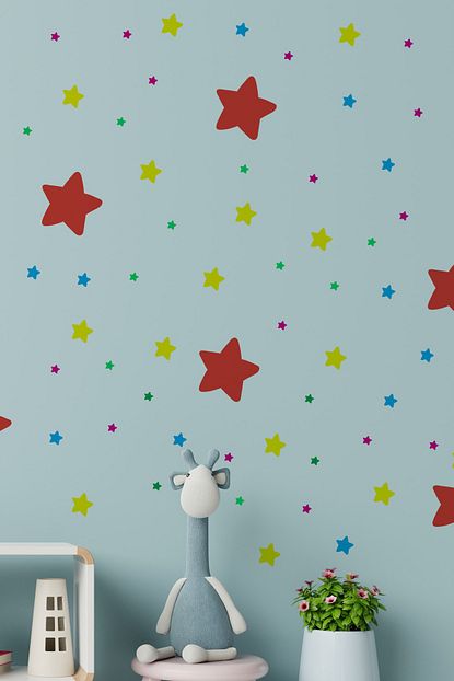 Happypotam Renkli Yildizlar Cocuk Ve Bebek Duvar Sticker 150 Adet Trendyol