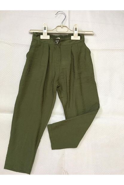 Escabel Kiz Cocuk Yesil Salas Pantolon Trendyol
