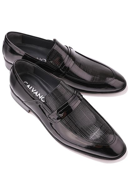 Calvano Hakiki Deri Siyah Rugan Erkek Klasik Ayakkabi Mt003 Black Shiny Trendyol
