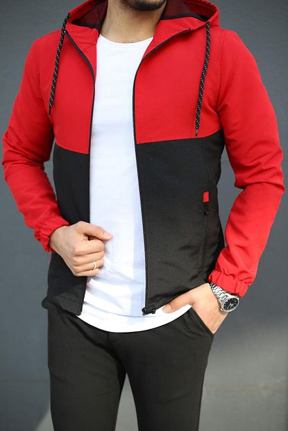 Densmood Erkek Cift Renk Desenli Slim Fit Yagmurluk Trendyol