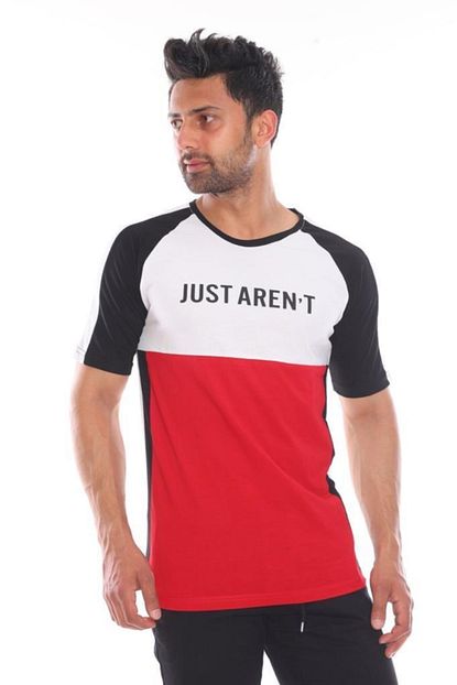 Sedtu Erkek Kirmizi Beyaz Siyah Baskili T Shirt Trendyol