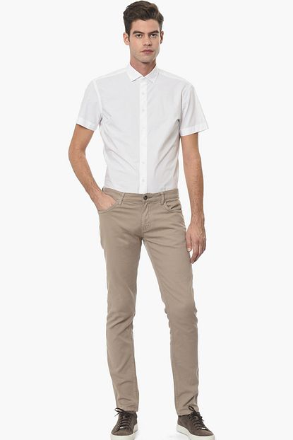 George Hogg Erkek Slim Fit Kisa Kol Beyaz Gomlek 7002947 Trendyol