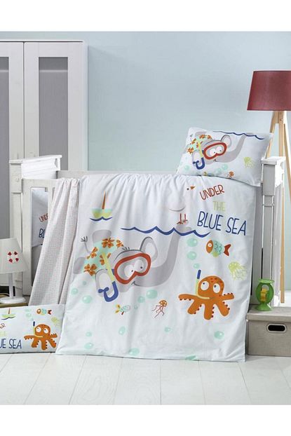 Cotenconcept Blue Sea Bebek Nevresim Takimi Beyaz Trendyol