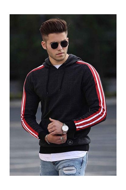 Madmext Erkek Siyah Kapsonlu Sweatshirt 2837 Trendyol