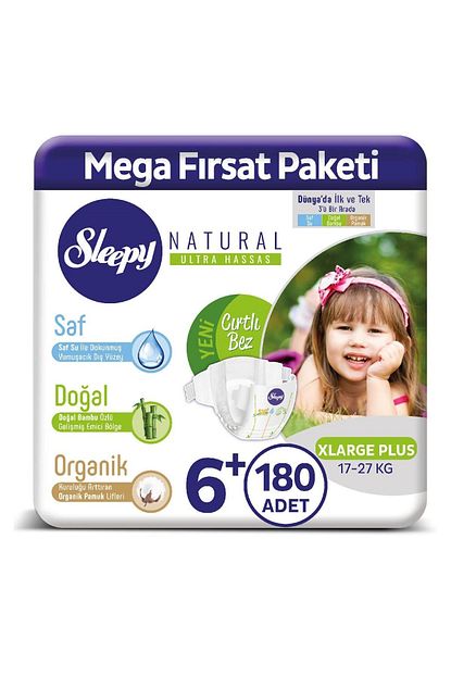 Sleepy Natural Bebek Bezi 6 Numara Xlarge Plus 2x90 Adet Trendyol