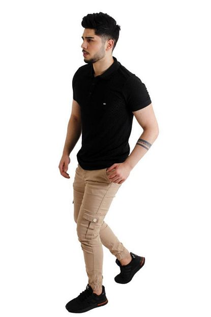 Stil Kombin Erkek Bej Dizmar Lastik Paca Cepli Kargo Pantolon Trendyol