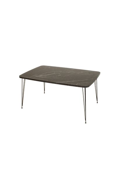 Renk Mobilya Ve Aksesuar Paris Orta Sehpa 50x90 Siyah Mermer Desenli Metal Ayakli Trendyol
