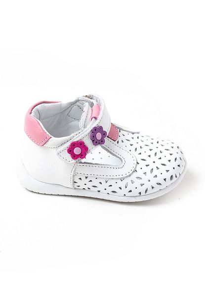Minipicco Unisex Bebek Beyaz Pembe Deri Ortopedik Ilk Adim Ayakkabi Trendyol