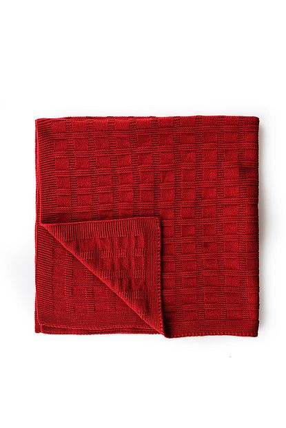 Babycoco Triko Orgu Bebek Battaniyesi Kirmizi Buyuk Kareli 90x90cm Trendyol