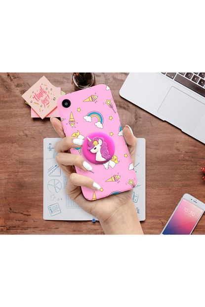 huawei y7 2019 unicorn ve gokkusagi desenli tutuculu kilif