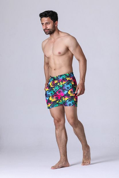 Sakkon Dijital Baski Slim Fit Erkek Sort Mayo Trendyol
