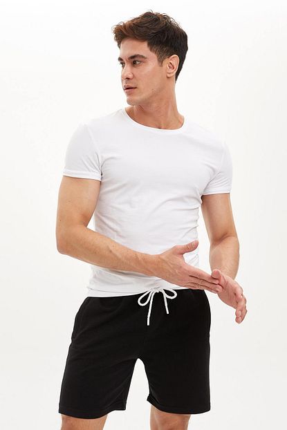 Defacto Erkek Siyah Bagcikli Slim Fit Spor Sort S2210az 20sm Bk27 Trendyol