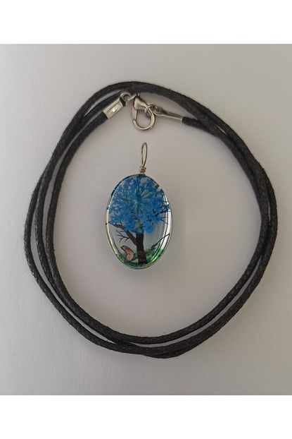 Fashion Jewelry Kadin Mavi Yasayan El Yapimi Cam Kolye Trendyol