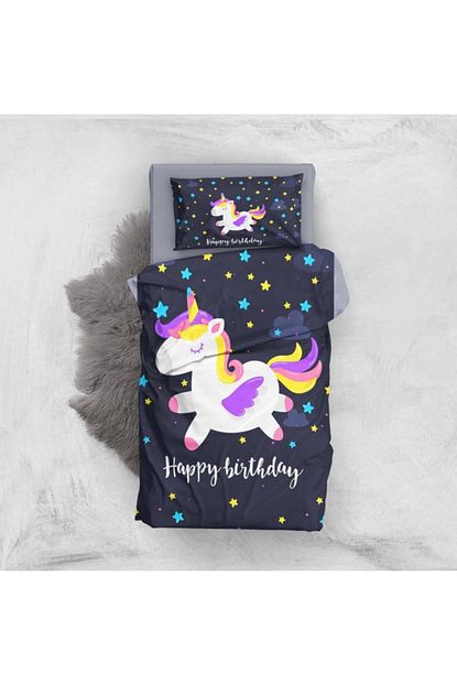Monohome Black Unicorn 3d Pamuk Saten Bebek Nevresim Takimi Trendyol