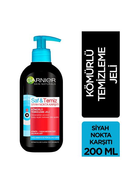 Garnier Saf Temiz Siyah Nokta Karsiti Komurlu Temizleme Jeli 200 Ml 3600542082228 Fiyati Yorumlari Trendyol