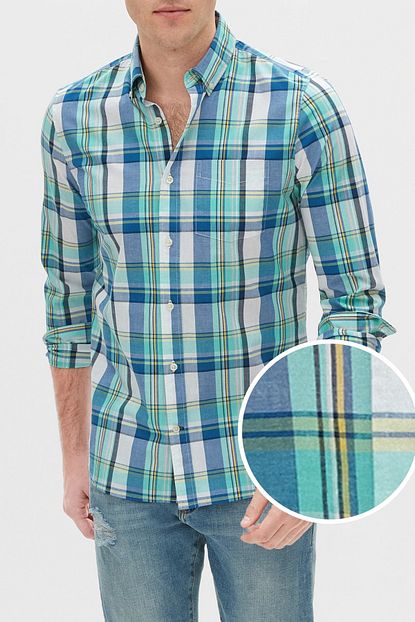 Gap Erkek Slim Fit Uzun Kollu Poplin Gomlek 586718 Trendyol