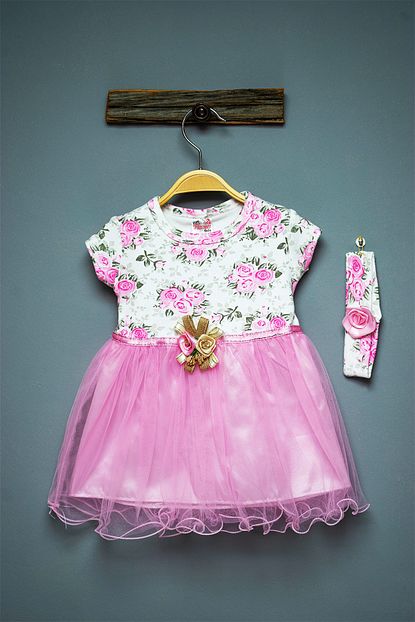Mavi Bebek Rose Tutulu Kiz Bebek Elbise Trendyol
