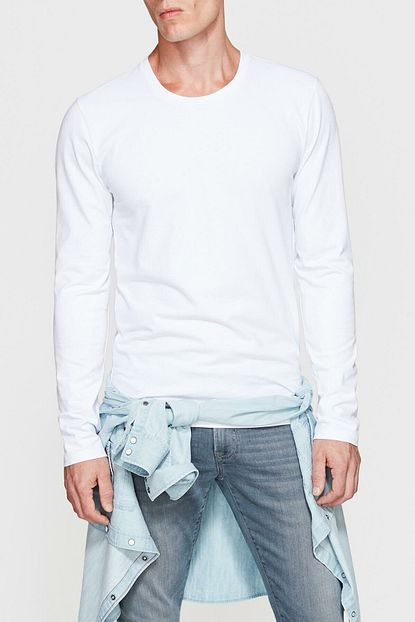 Mavi Erkek Uzun Kollu Beyaz Basic T Shirt 062477 23248 Trendyol