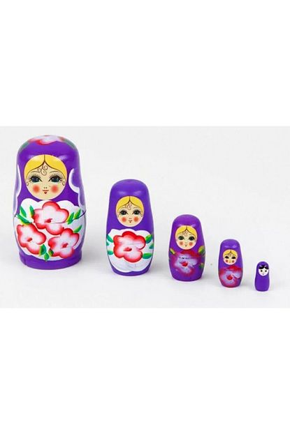 Tiktak Sepette Matruska Set Ahsap Matruska Bebek Ic Ice Gecmeli Matruska Mor Renk Trendyol