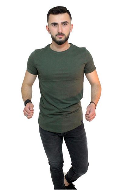 Stil Kombin Erkek Haki Sifir Yaka T Shirt Trendyol