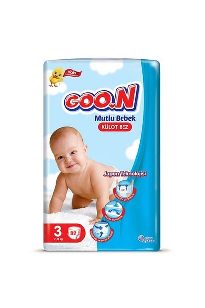 goo n goon mutlu bebek 3 numara kulot bez 7 12 kg jumbo 92 adet fiyati yorumlari trendyol