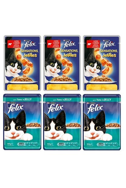 Purina Felix Felix Sigir Etli Domatesli Ton Balikli Kedi Yas Mama 6 Adet Trendyol