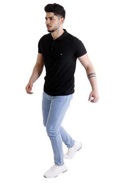 Stil Kombin Erkek Mavi Taslanmis Kot Pantolon Trendyol